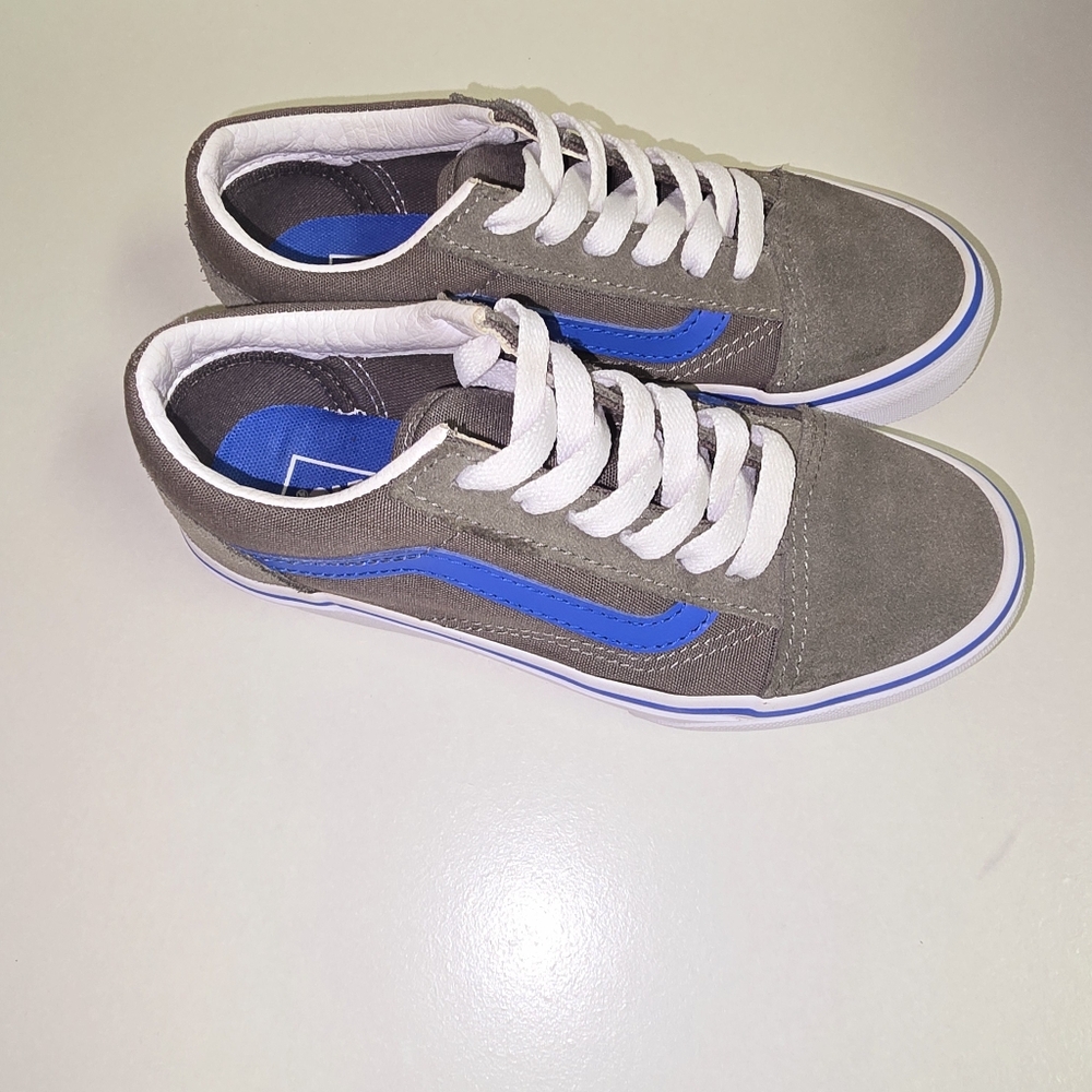 Old Skool Vans Grey/ Blue Kids Size 1.5 - Picture 8 of 10